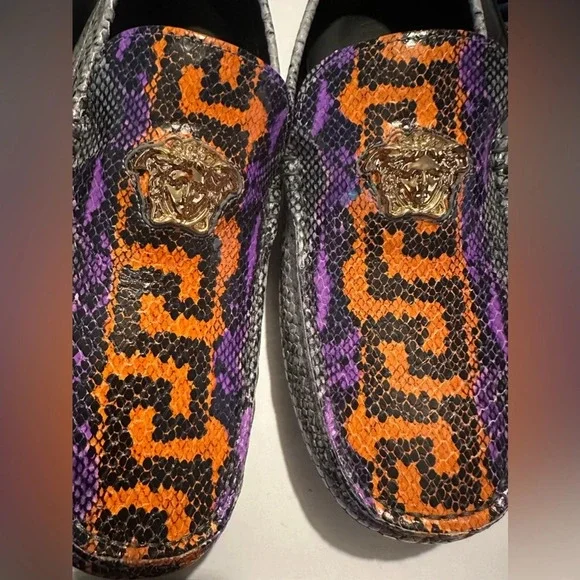 Versace Python print loafers size 41
